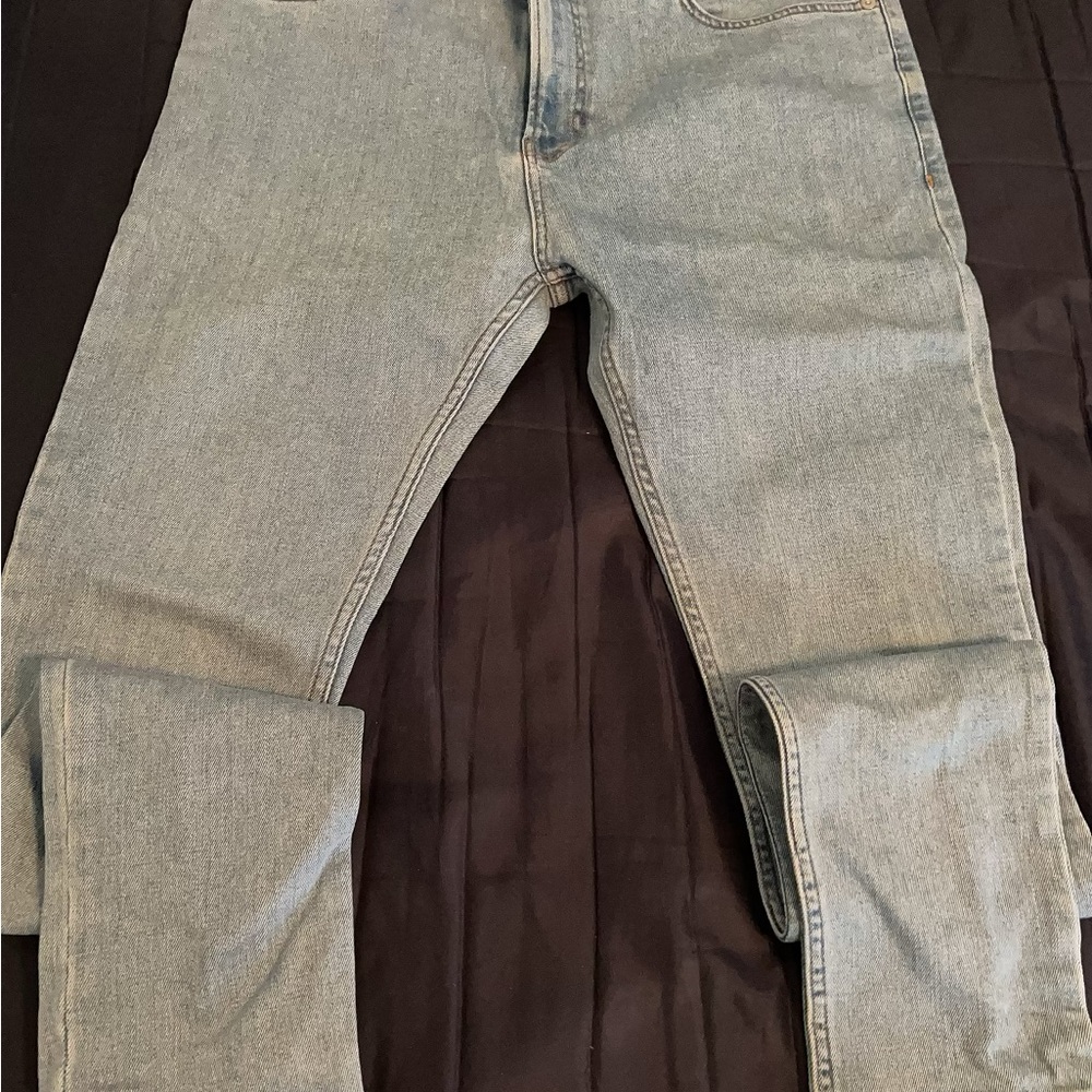 Topman Light Blue Slim Straight Jeans